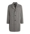 Paul Smith Herringbone Wool-blend Coat In Gray