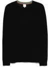 Paul Smith Lightweight Wool Crewneck Sweater With Ribbed Trim In Black