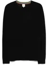 Paul Smith Lightweight Wool Crewneck Sweater With Ribbed Trim In Black