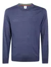 Paul Smith Merino Wool Crewneck Sweater In Blue