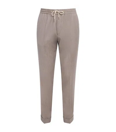 Paul Smith Wool Drawstring Chinos In Gray