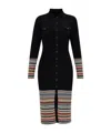 Paul Smith Ribbed Knit Dress With Button-down Front In Black