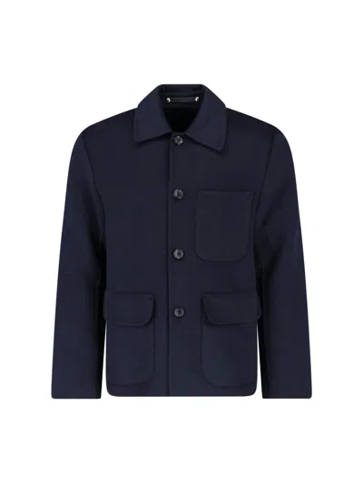 Paul Smith Wool Field Jacket In Blue