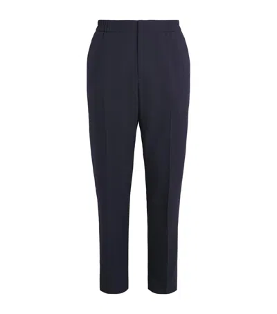 Paul Smith Wool Hopsack Trousers In Blue
