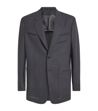 Paul Smith Wool Inside-out Blazer In Gray