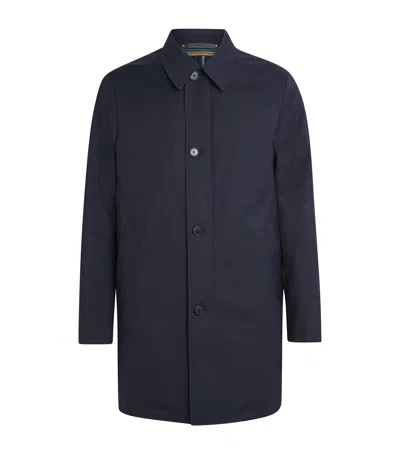 Paul Smith Wool Mac With Gilet In Blue