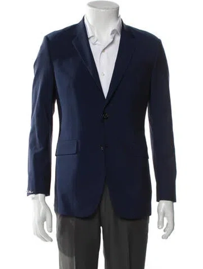 Pre-owned Paul Smith Wool Moto Jacket W/ Tags In Blue