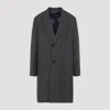 Paul Smith Men's Overcoat With Notch Lapel And Back Belt Detail In Gray