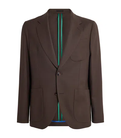 Paul Smith Wool Patch-pocket Blazer In Brown