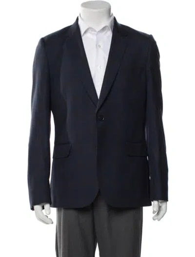 Pre-owned Paul Smith Wool Plaid Print Blazer In Blue