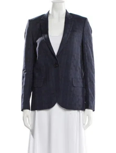 Pre-owned Paul Smith Wool Plaid Print Blazer In Blue