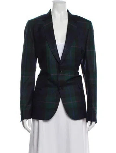 Pre-owned Paul Smith Wool Plaid Print Blazer In Blue