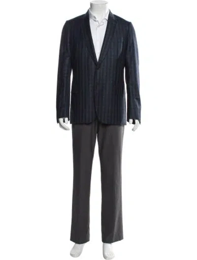Pre-owned Paul Smith Wool Plaid Print Blazer In Blue