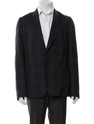 Pre-owned Paul Smith Wool Plaid Print Blazer In Blue