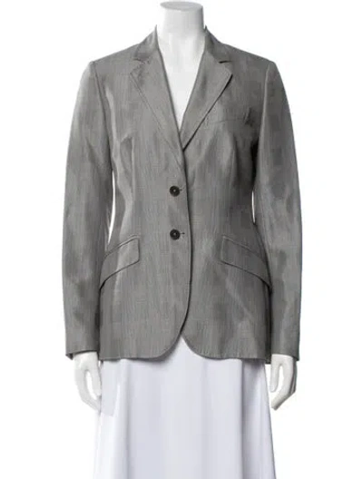 Pre-owned Paul Smith Wool Plaid Print Blazer In Gray