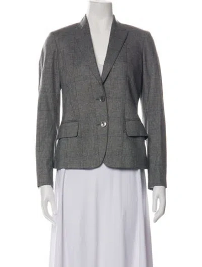 Pre-owned Paul Smith Wool Plaid Print Blazer In Green