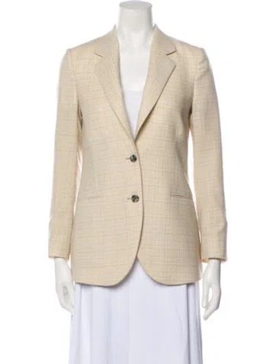 Pre-owned Paul Smith Wool Plaid Print Blazer In Neutral