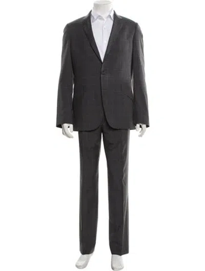 Pre-owned Paul Smith Wool Plaid Print Two-piece Suit In Gray