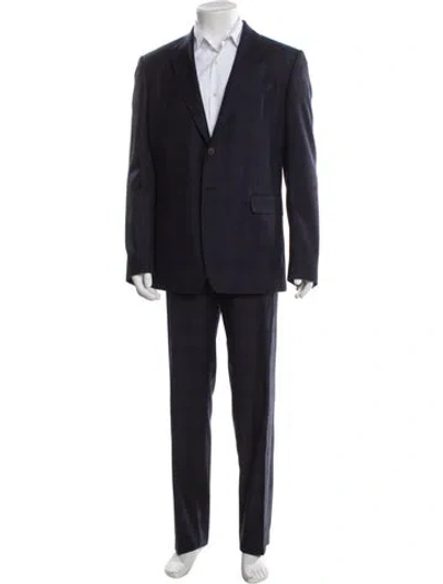 Pre-owned Paul Smith Wool Plaid Print Two-piece Suit Vest In Gray