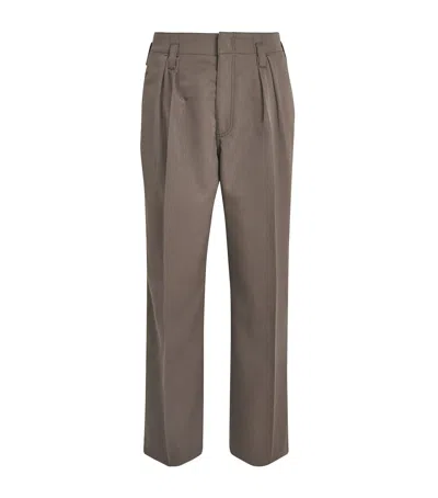 Paul Smith Wool Pleated Trousers In Gray