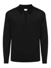 Paul Smith Black Long Sleeves Solid Polo In Black