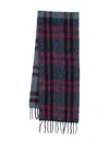 Paul Smith Rectangular Check Pattern Scarf With Fringed Edges In Gold