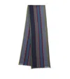 Paul Smith Wool-silk Artist Stripe Scarf In Blue
