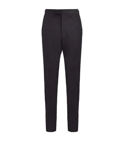 Paul Smith Wool-silk Evening Trousers In Black