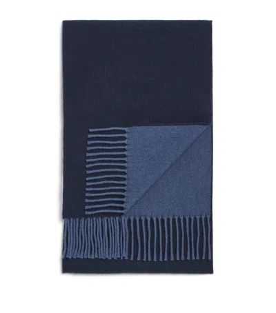 Paul Smith Wool Stripe Scarf In Gray