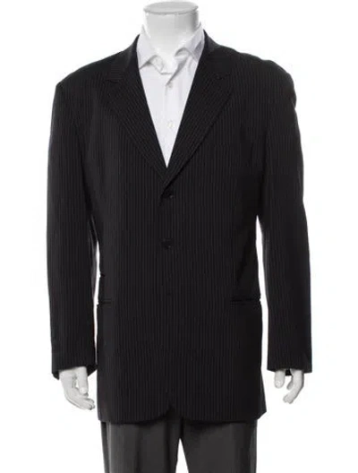 Pre-owned Paul Smith Wool Striped Blazer In Black
