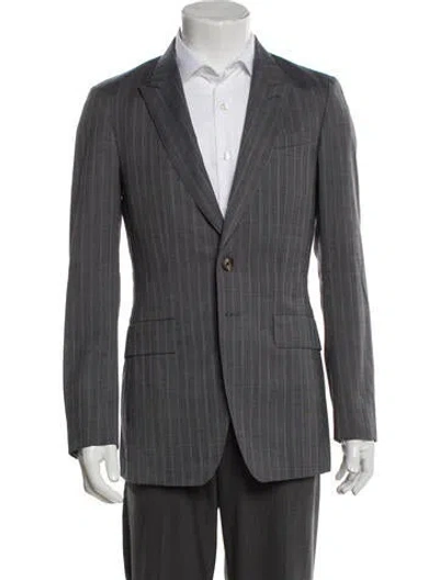 Pre-owned Paul Smith Wool Striped Blazer In Gray