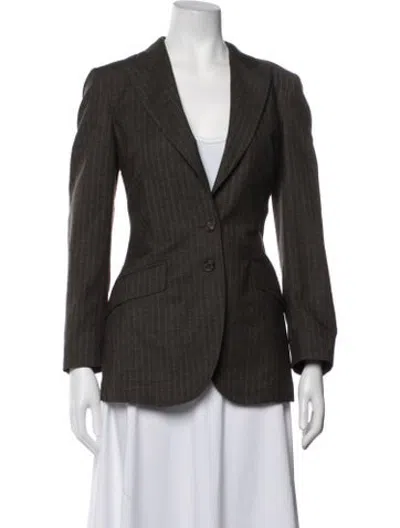 Pre-owned Paul Smith Wool Striped Blazer In Green