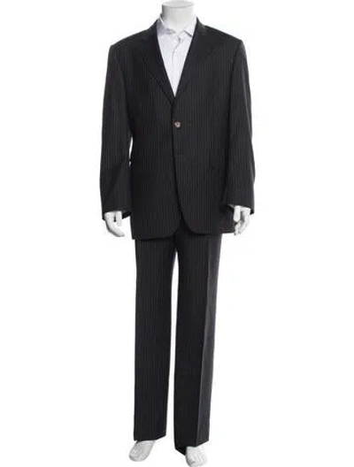Pre-owned Paul Smith Wool Striped Two-piece Suit In Black
