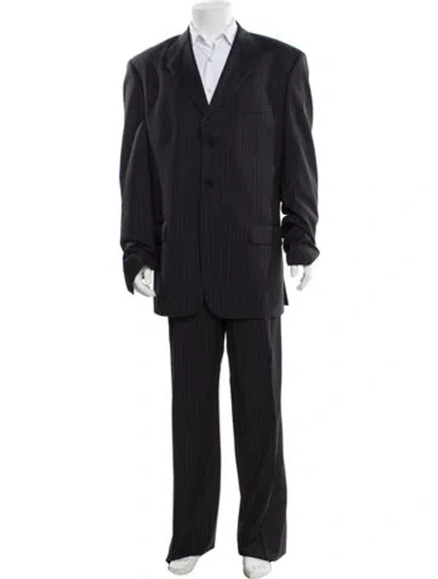 Pre-owned Paul Smith Wool Striped Two-piece Suit In Blue