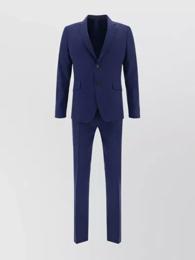 PAUL SMITH WOOL SUIT WITH BELT LOOPS AND SLIT POCKET