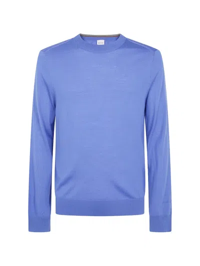 Paul Smith Mens Knit Crew Neck Sweater Long Sleeves In Blue