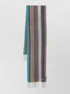 Paul Smith Woolen Scarf With Fringed Edge And Stripes