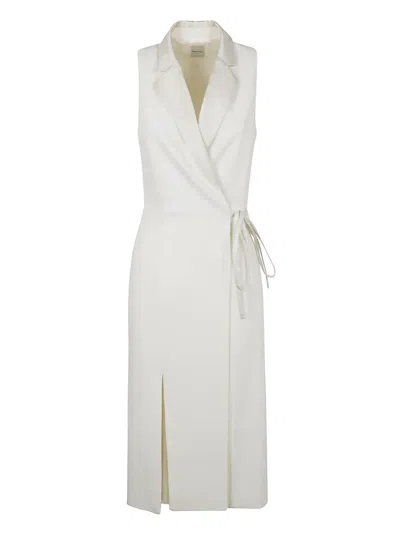 Paul Smith Wrap-detail Sleeveless Dress In White
