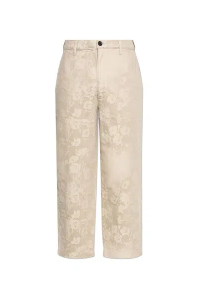 Paul Smith Floral-print Trousers In Beige