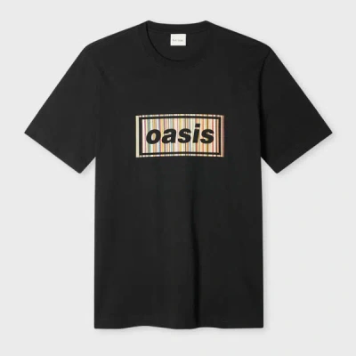 Paul Smith X Oasis - Black 'signature Stripe' Logo T-shirt