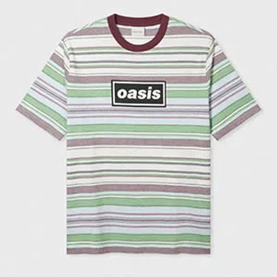 Paul Smith X Oasis - Stripe Logo Print T-shirt Multicolour In Green