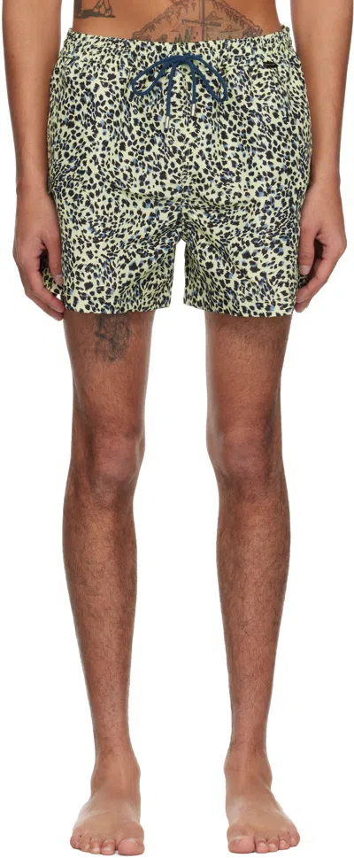 Paul Smith Yellow Leopard Print Swim Shorts