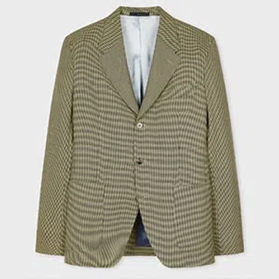 Paul Smith Yellow Overdyed Micro Houndstooth Wool Blazer