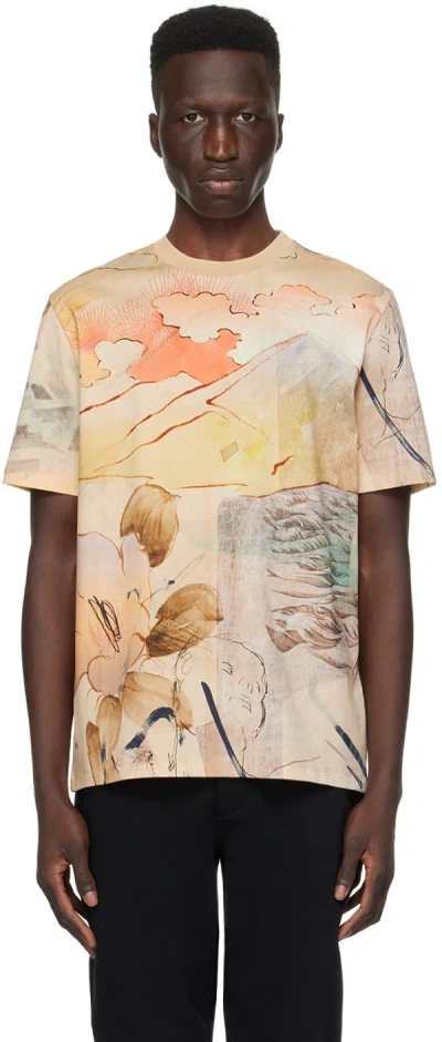 Paul Smith Yellow Printed T-shirt In 60 Browns