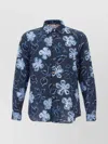 Paul Smith Yukka Print Cotton Shirt With Rounded Hem