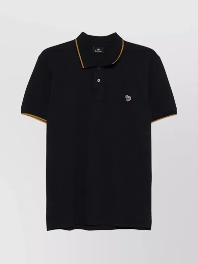 Paul Smith Zeb Badge Polo S/s In Black