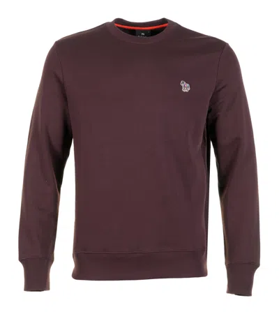 Paul Smith Zebra Crew Sweatshirt 29a Dark Red In Purple