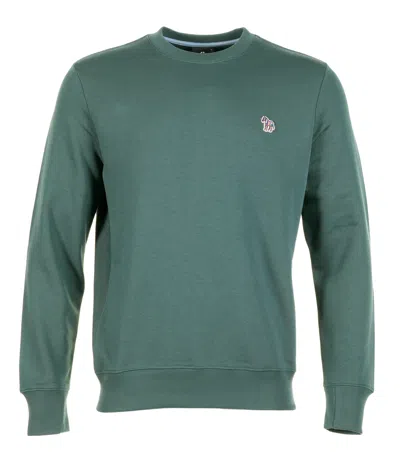 Paul Smith Zebra Crew Sweatshirt Petrol Green In Blue