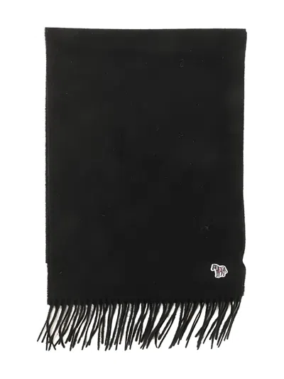 Paul Smith Zebra-detail Scarf In Black