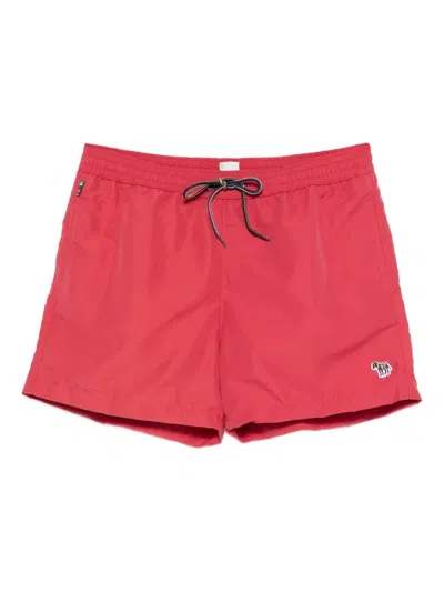 Paul Smith Swim Shorts Zebra Logo Side Pockets In Animal Print